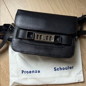 Proenza Schouler Black Textured Leather Bag